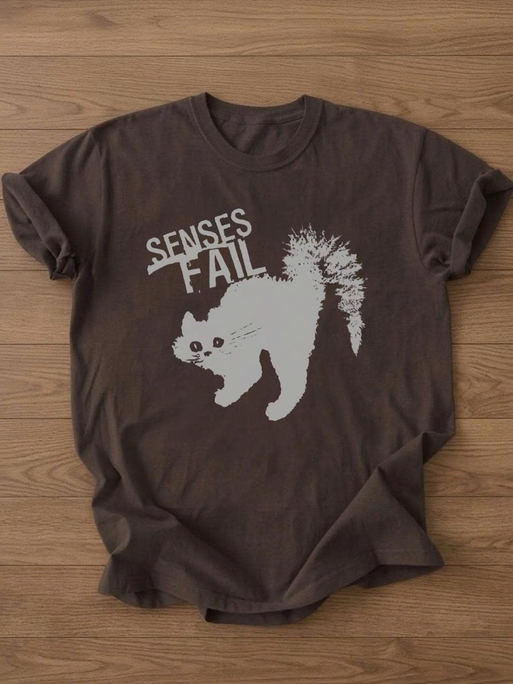 Senses Fail Brown Cat Graphic Tee - Pets Cat